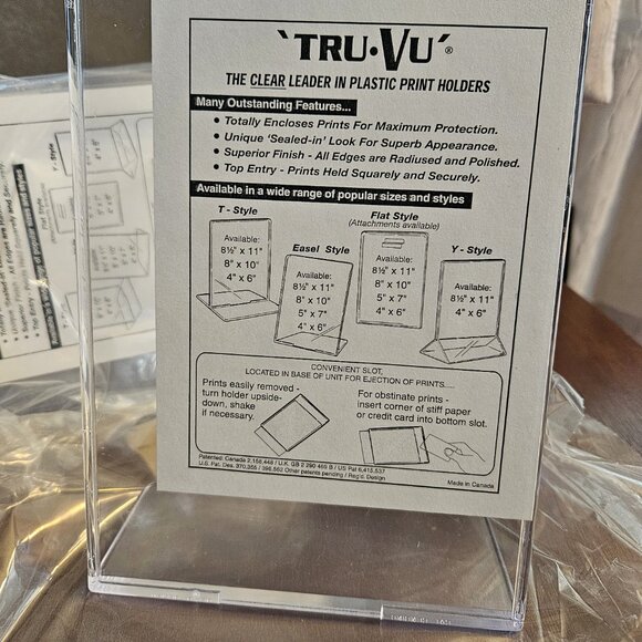 Lot of 8 - 5X7 Photo Frame Easel Style Clear Table Top Display Wedding Menu - Picture 2 of 4